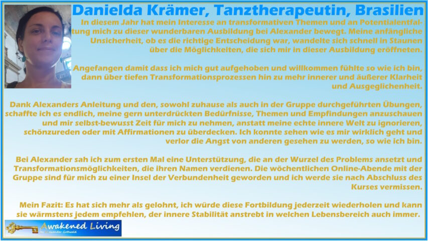 Danielda Testimonial Erfahrungsberichte L+E+B=E! Deine Bestimmung 2024